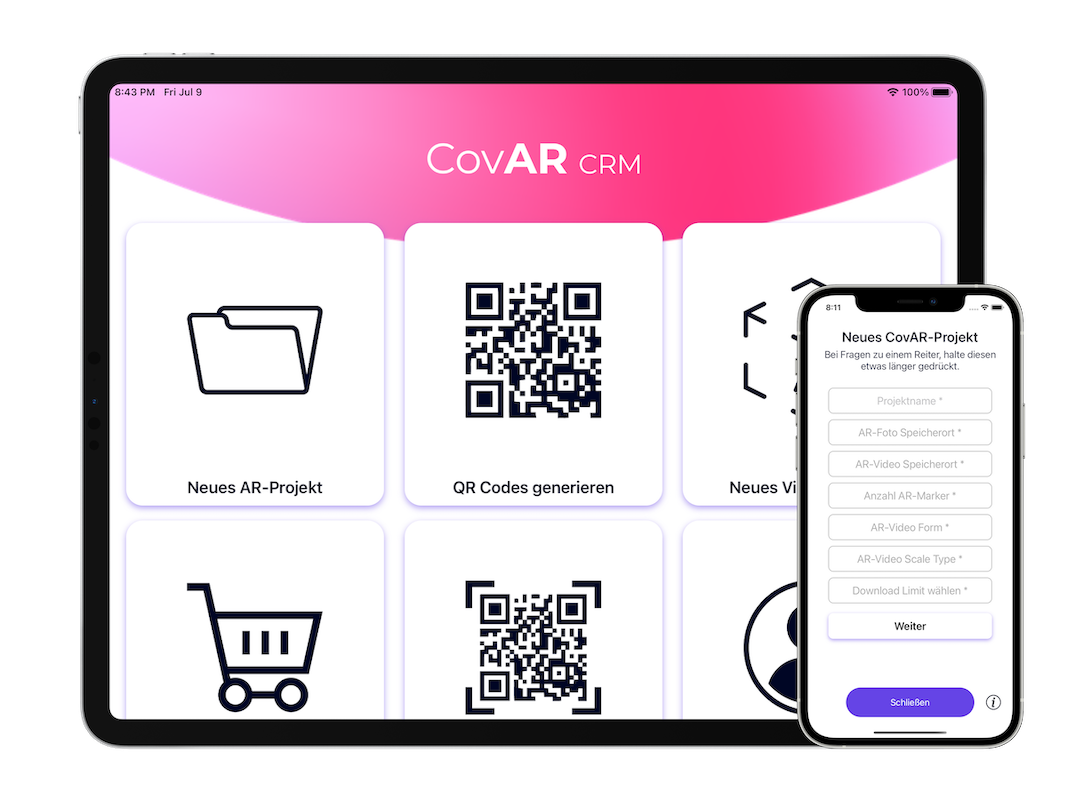 CovAR CRM iPhone and iPad Illustration